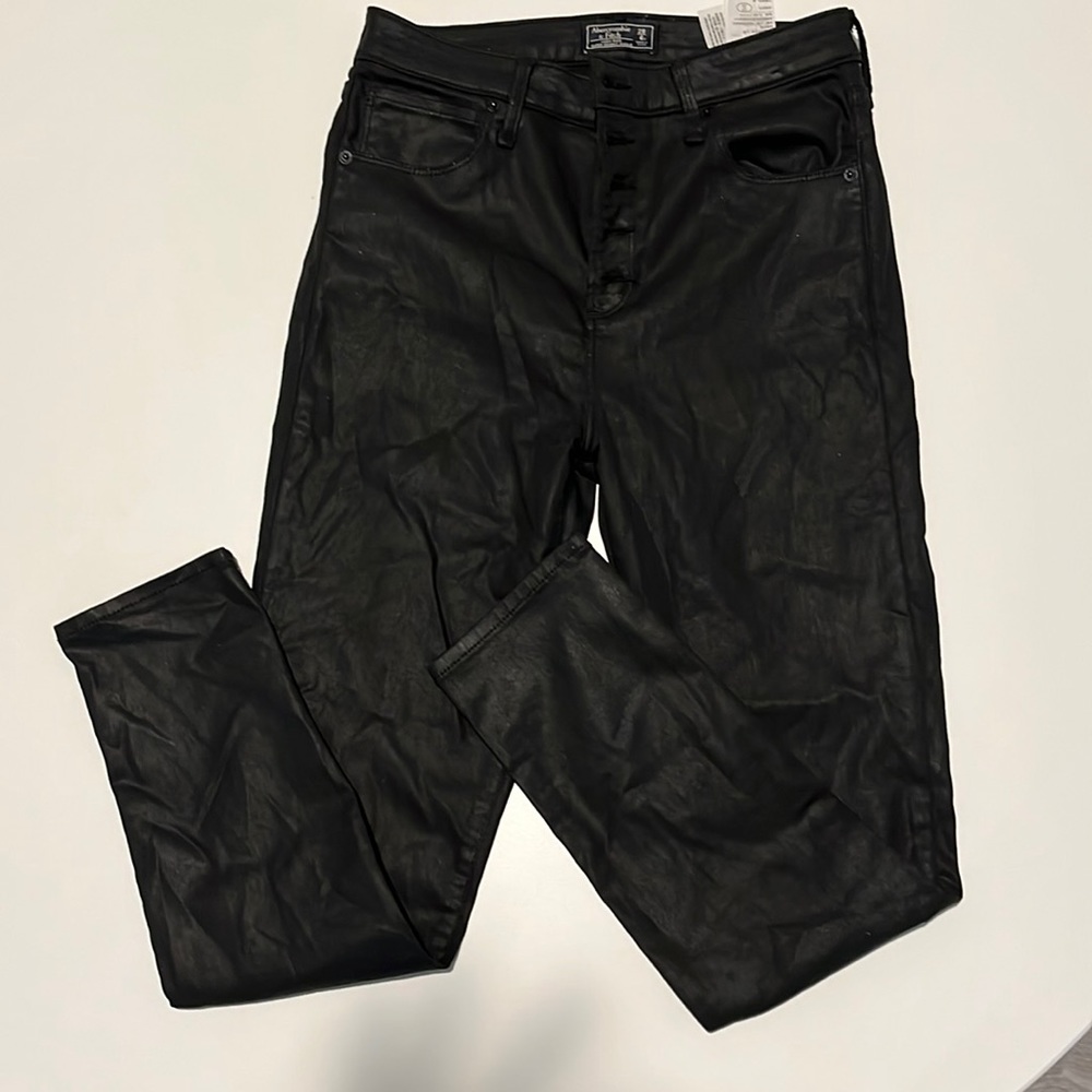 Black A&F button fly pants size 6